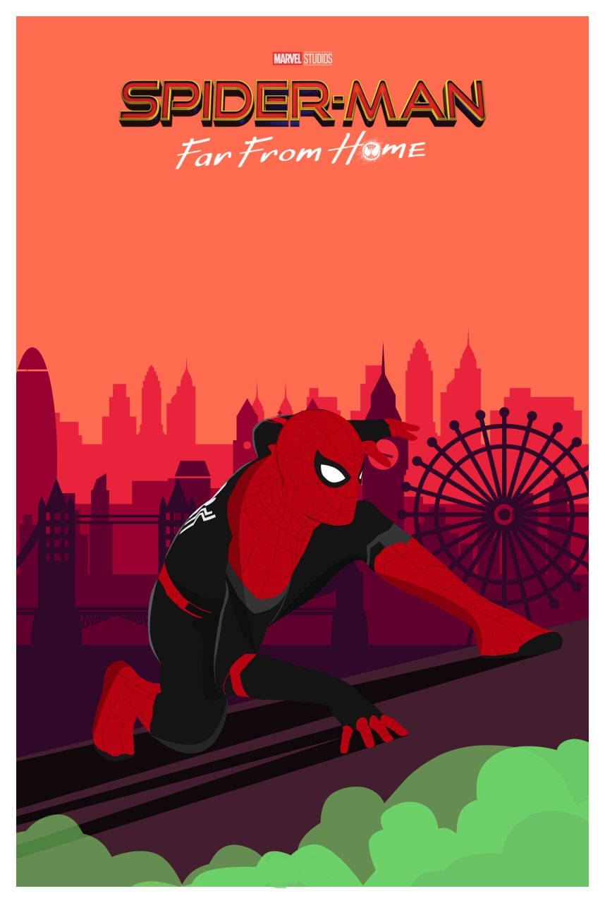 Spider Man Far From Home Vector Art Wallpaper