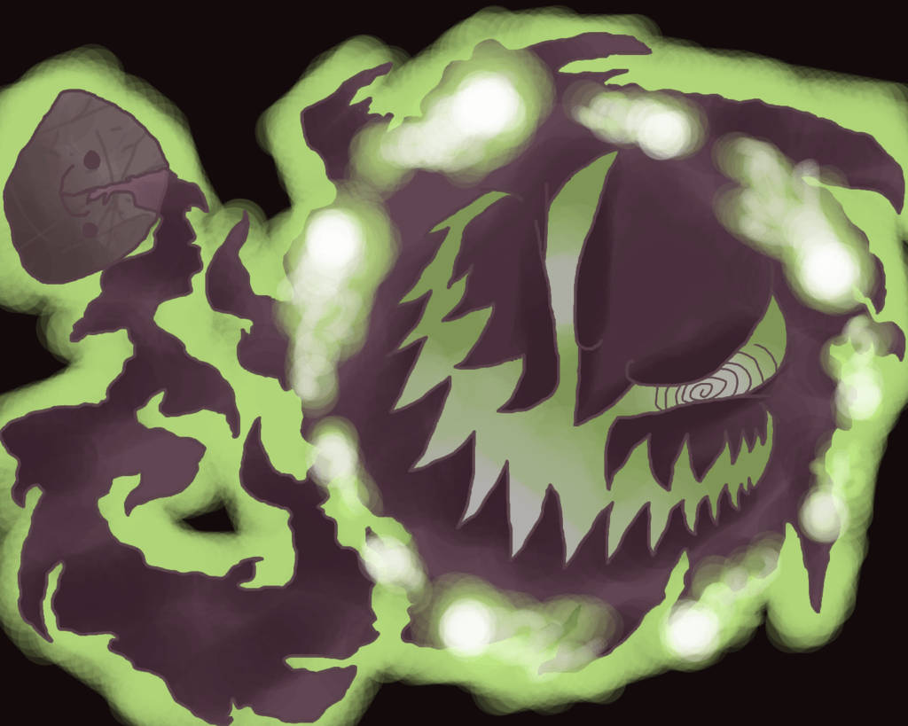 Spiritomb Glowing Green Outline Wallpaper