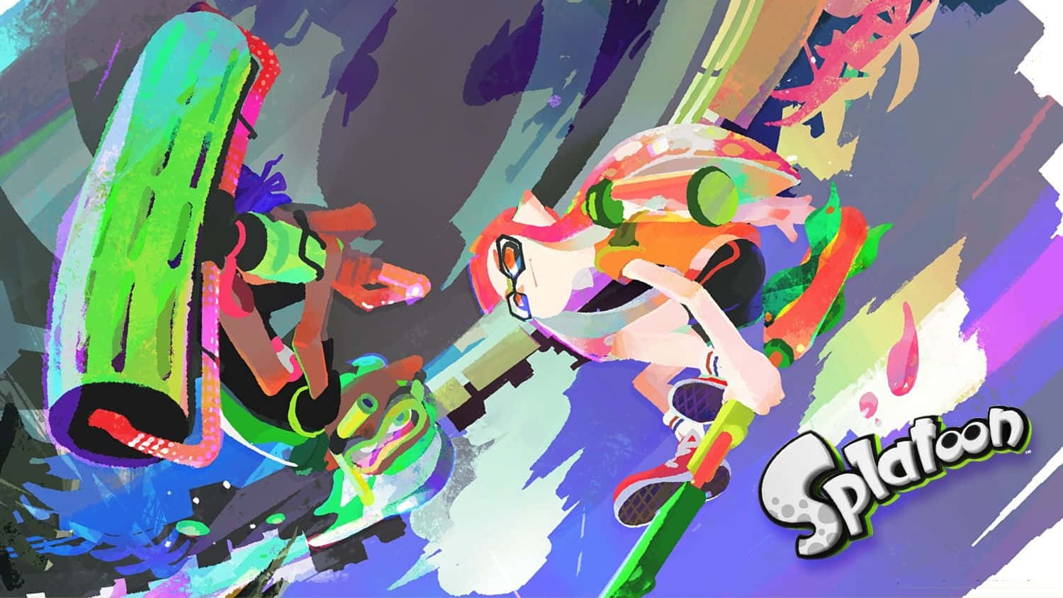 Splatoon 2 Wallpaper - Action-packed Splatoon Battle Scene Wallpaper