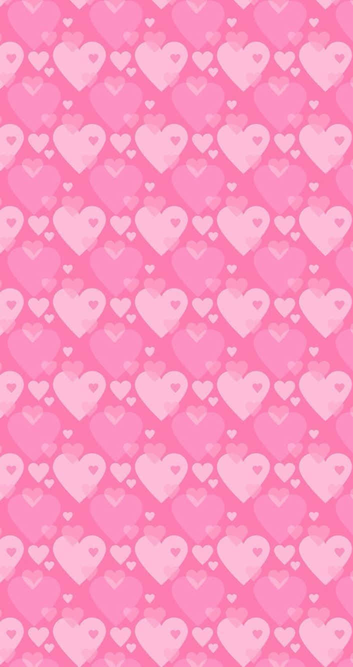 Splendid Pattern Pink Hearts Iphone Wallpaper