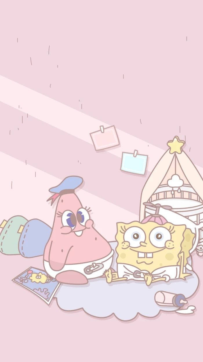 Spongebob And Patrick Soft Aesthetic Wallpaper