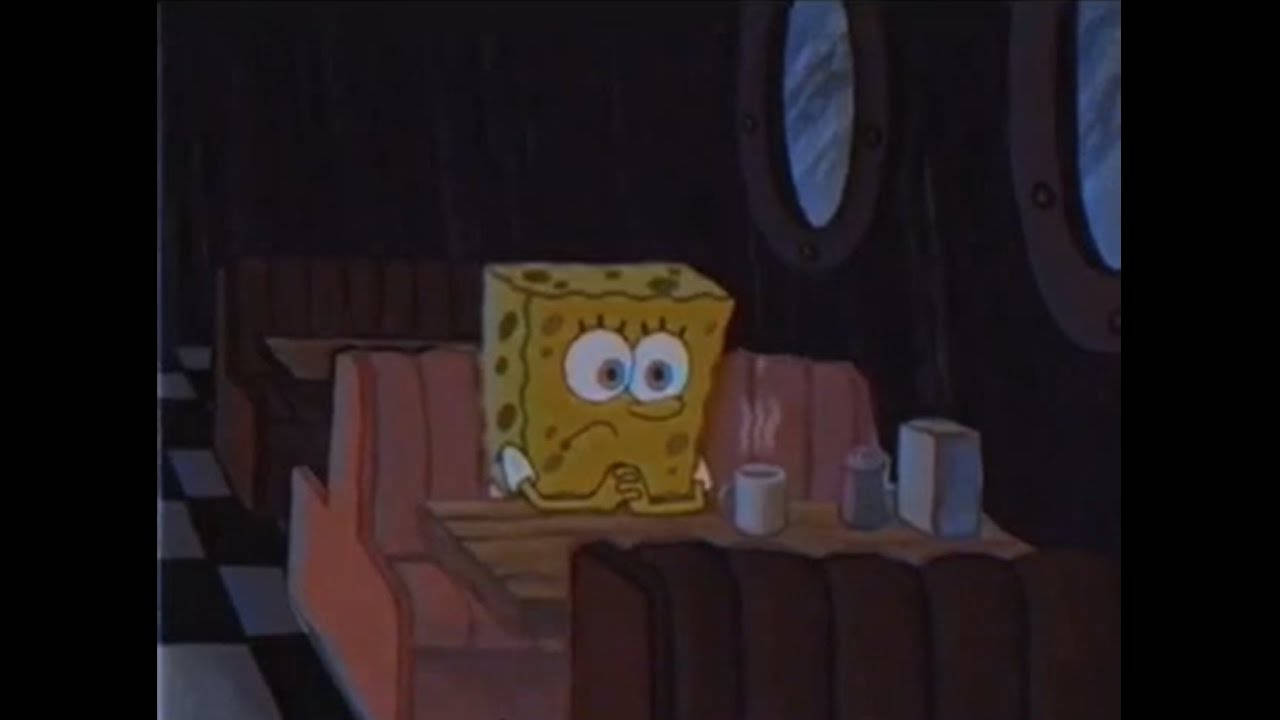 Spongebob With Coffee Sad Pfp Wallpaper