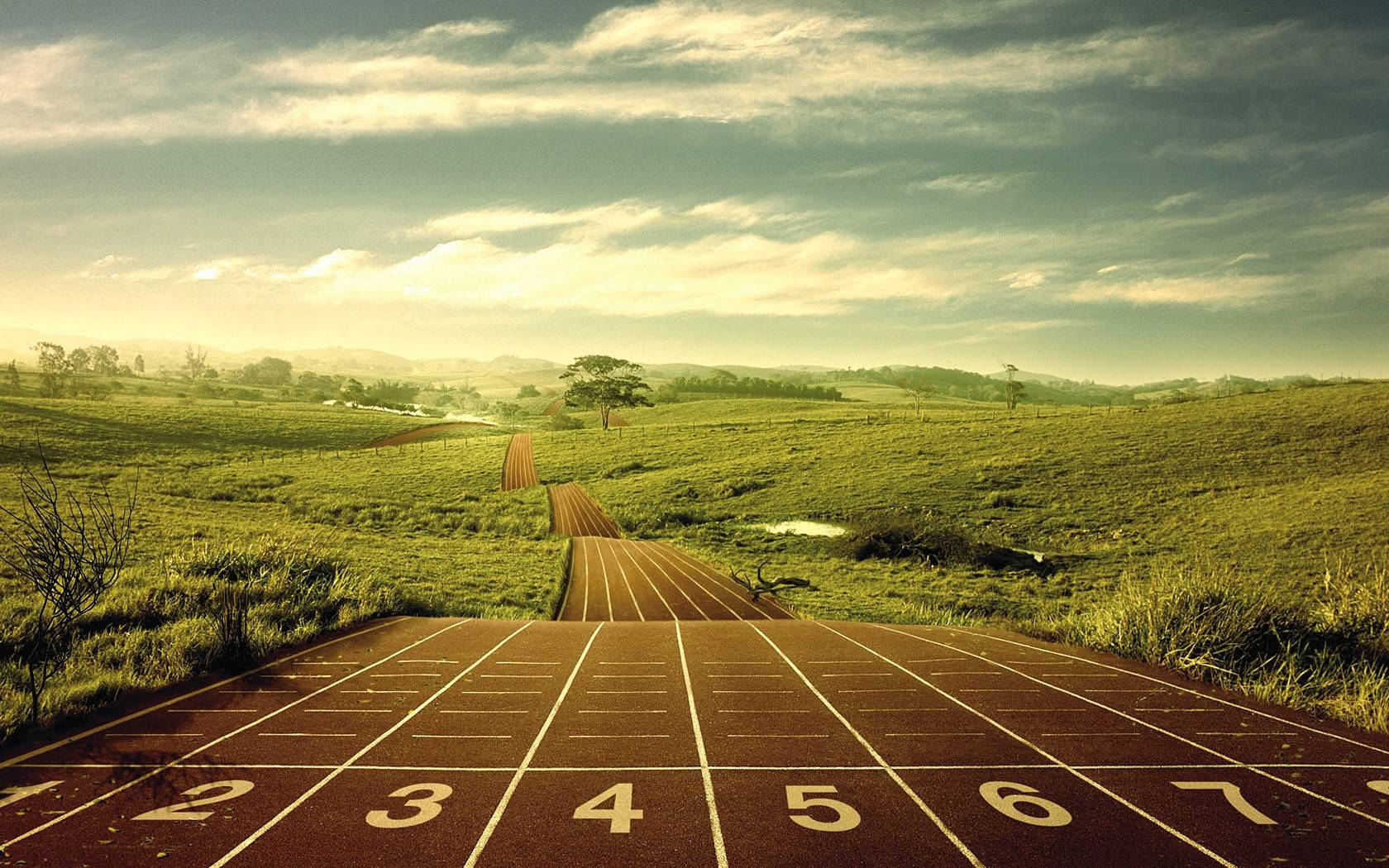 Sports Running Track On Mountain Wallpaper