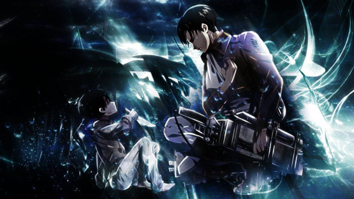 Squatting Levi Ready For Battle In Attack On Titan Wallpaper