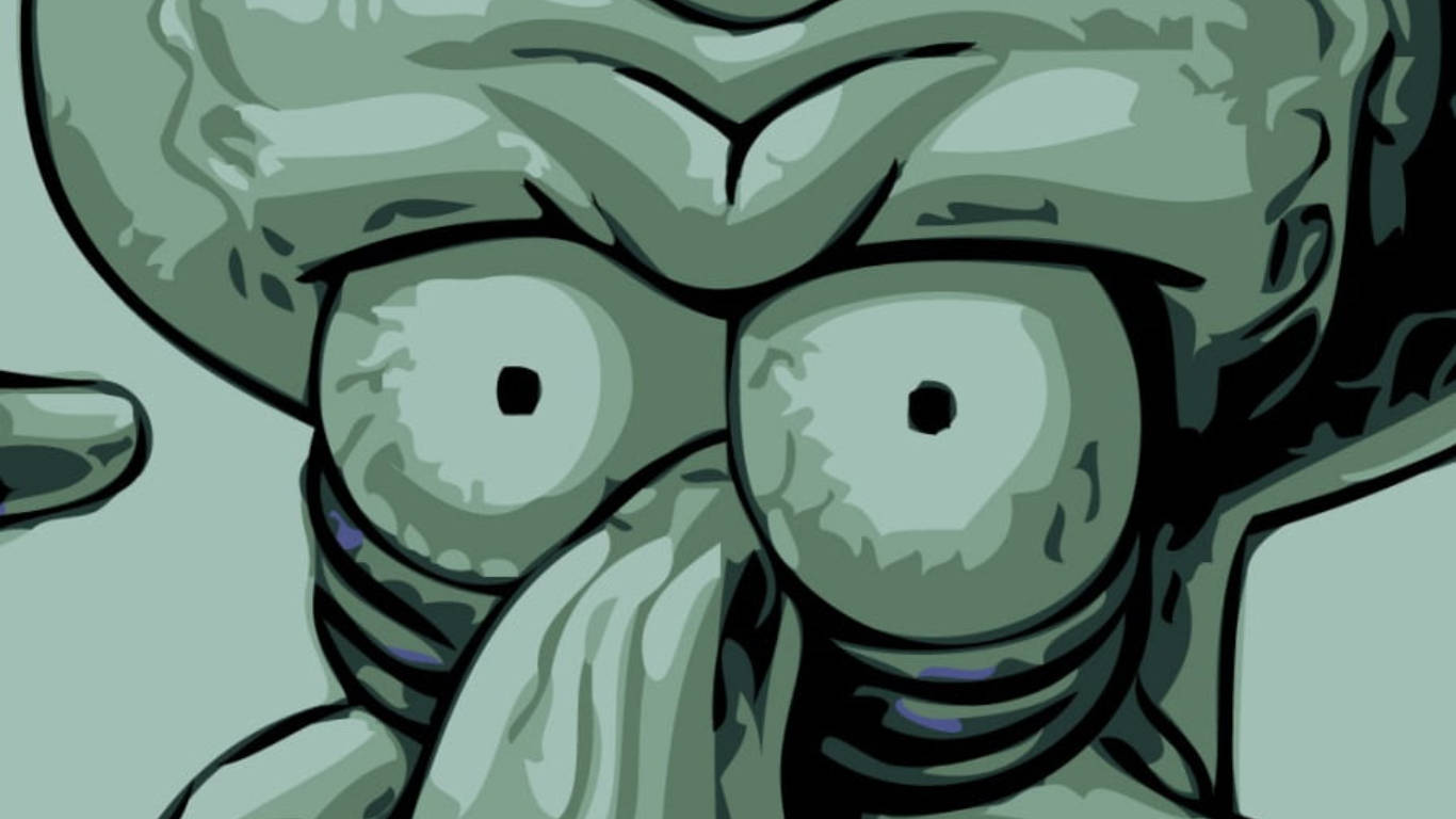 Squidward Tentacles Eyes Stressed Wallpaper