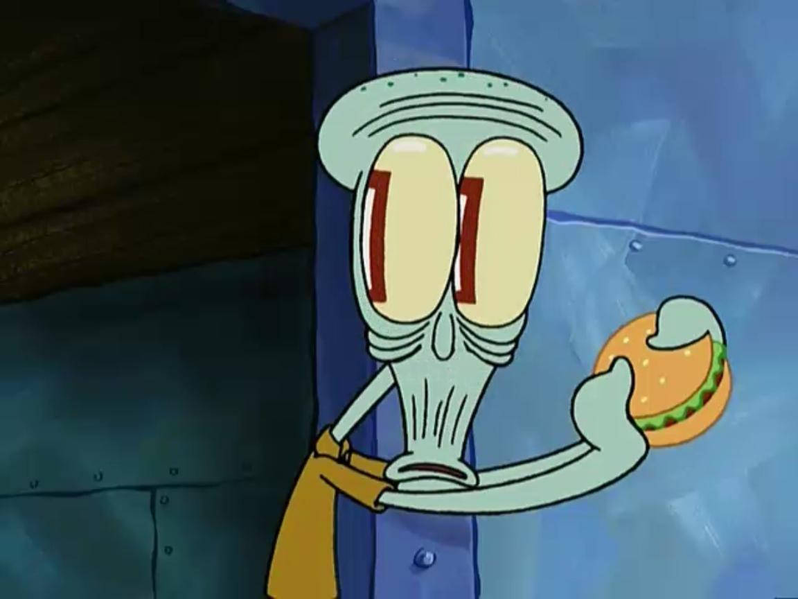 Squidward Tentacles Funny Burger Meme Wallpaper