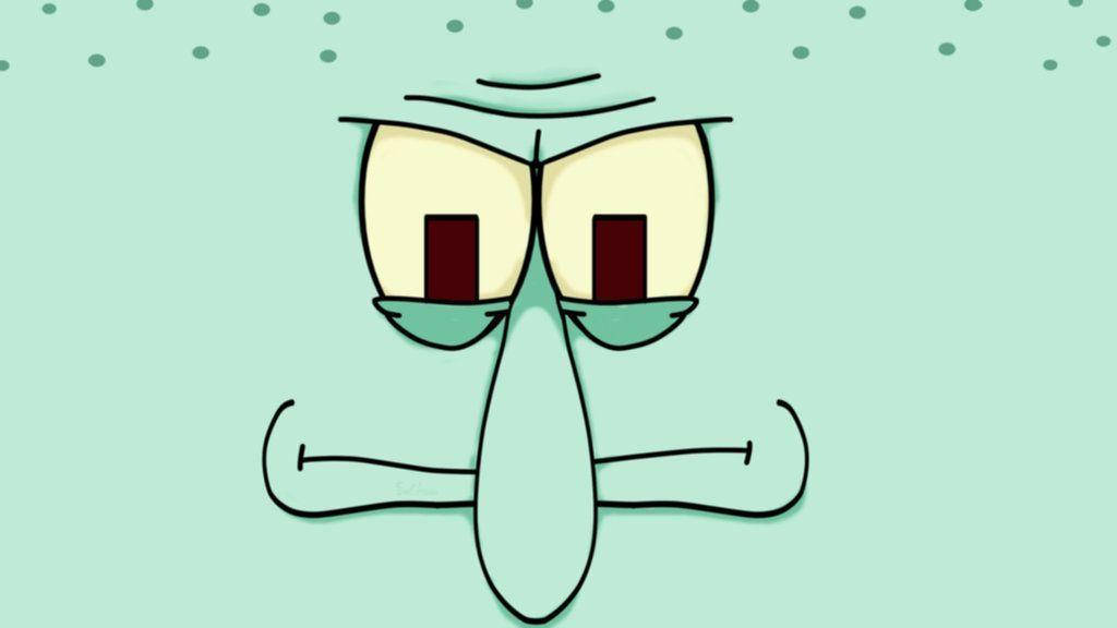 Squidward Tentacles’ Intense Expression Wallpaper