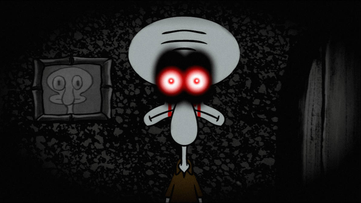 Squidward Tentacles Red Eyes Wallpaper