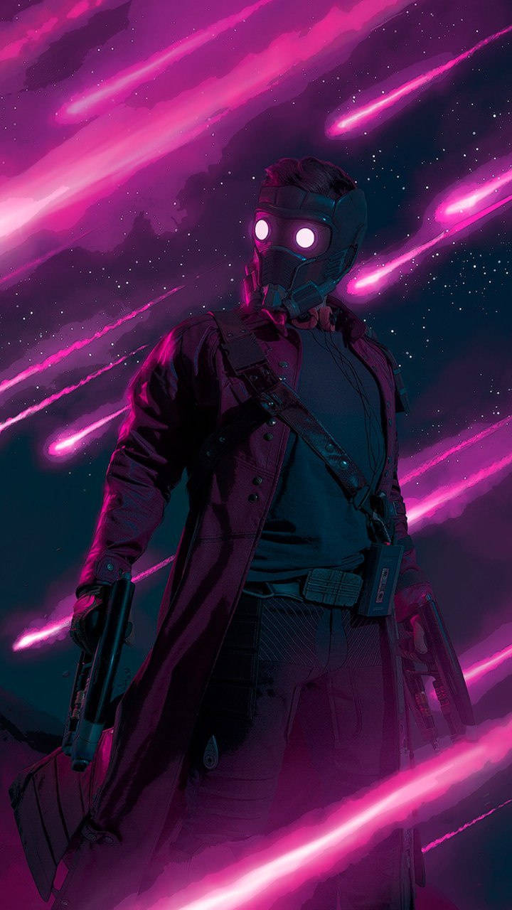 Star Lord Neon Pink Wallpaper