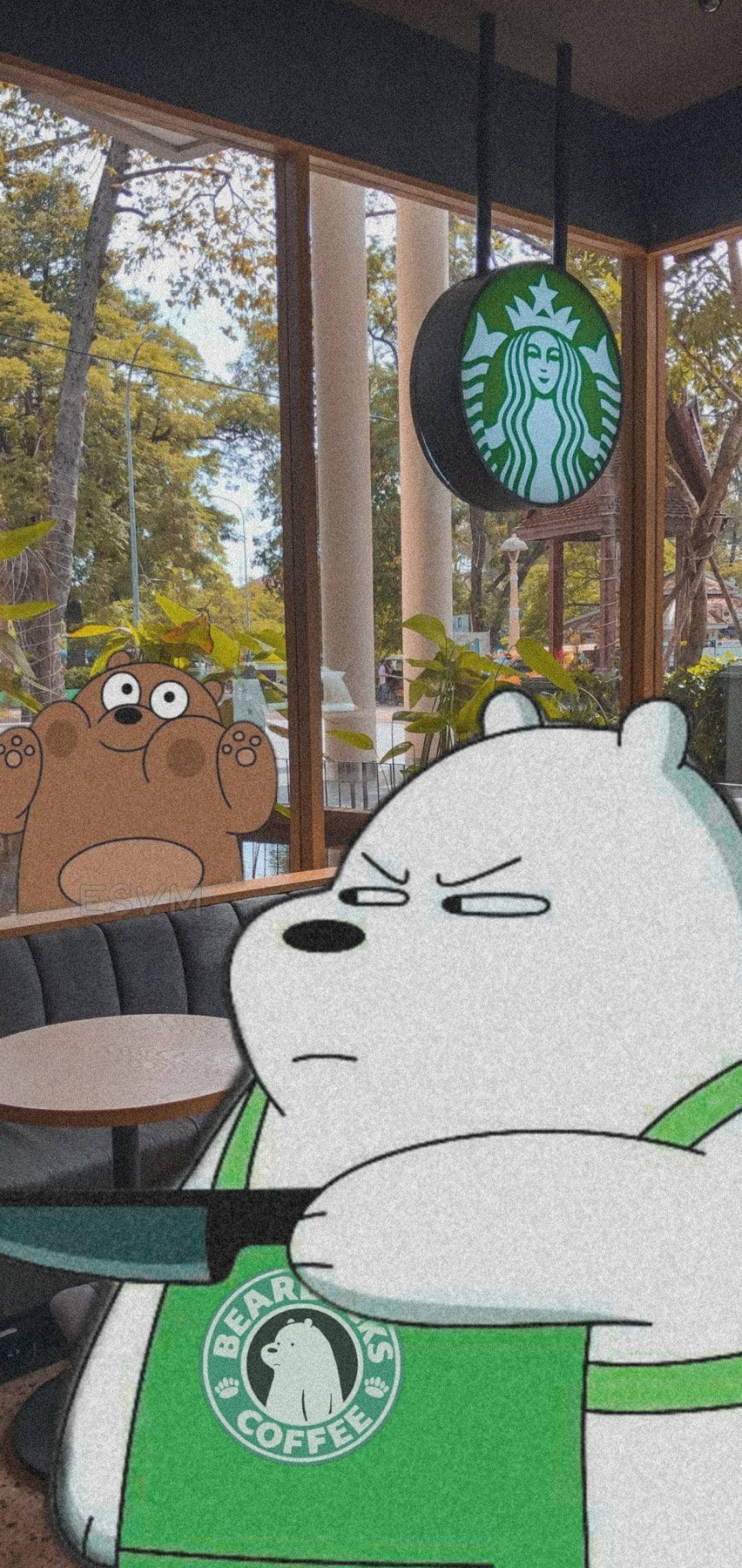 Starbucks We Bare Bears Iphone Wallpaper