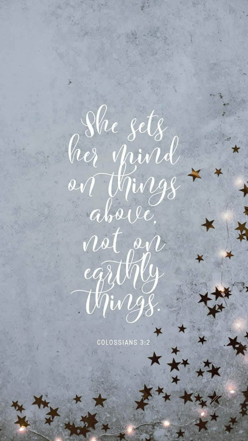 Starry Girly Bible Verse Wallpaper