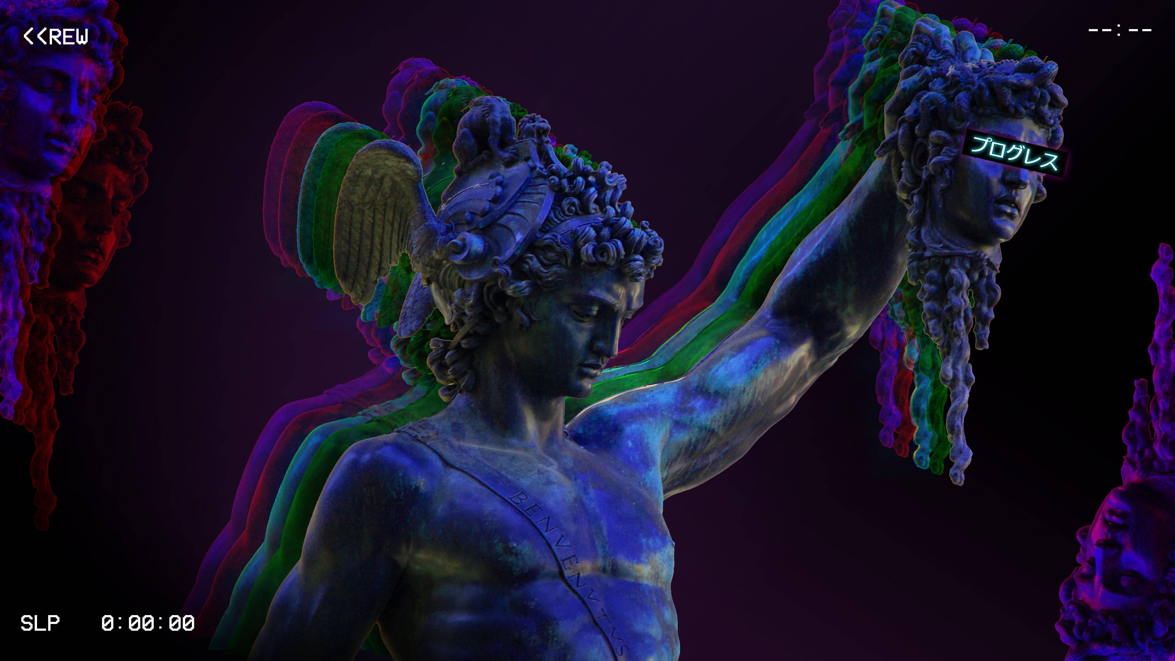 Statue Purple Aesthetic Tumblr Laptop Wallpaper