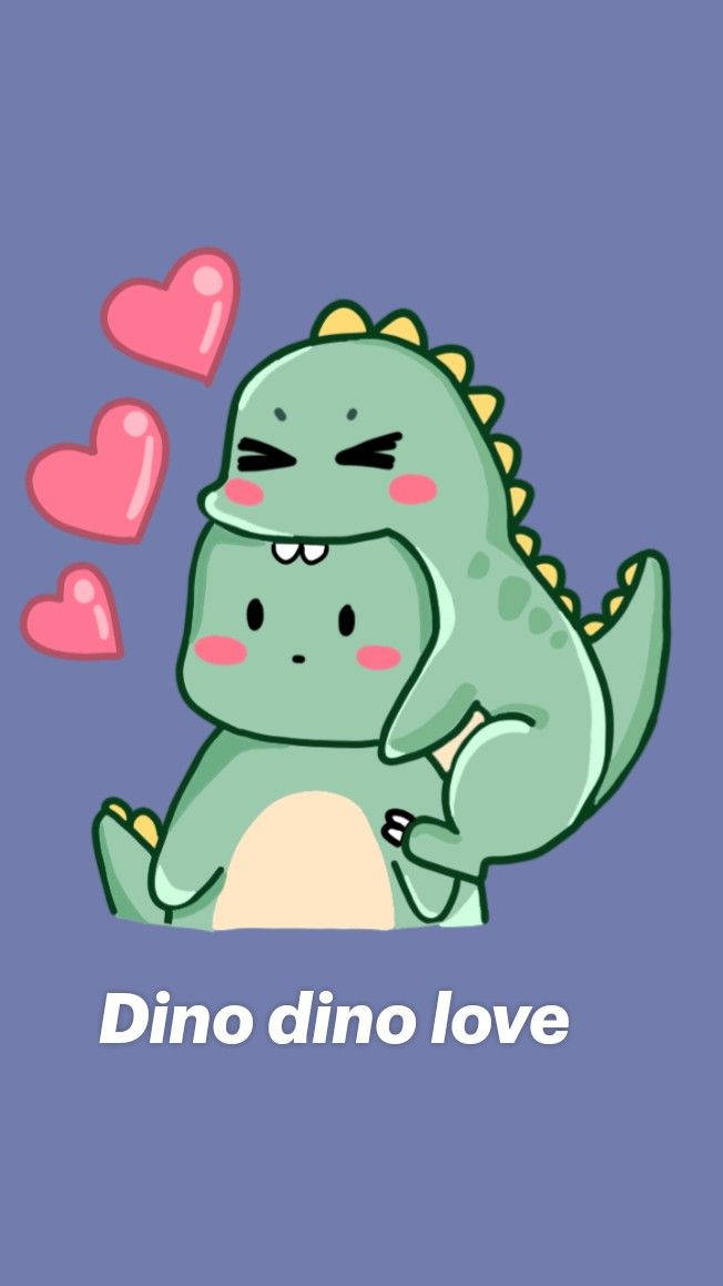 Stay Connected With A Cartoon Dinosaur Phone! Wallpaper