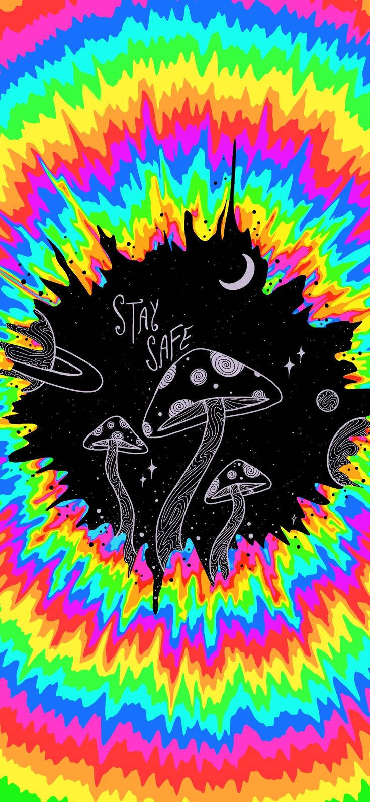 Stay Safe Mushroom Trippy Aesthetic Wallpaper