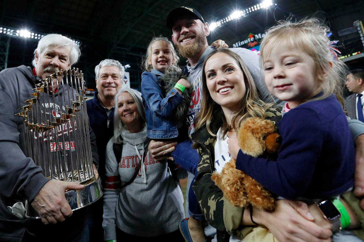 Stephen Strasburg And Family World Series Mvp Wallpaper