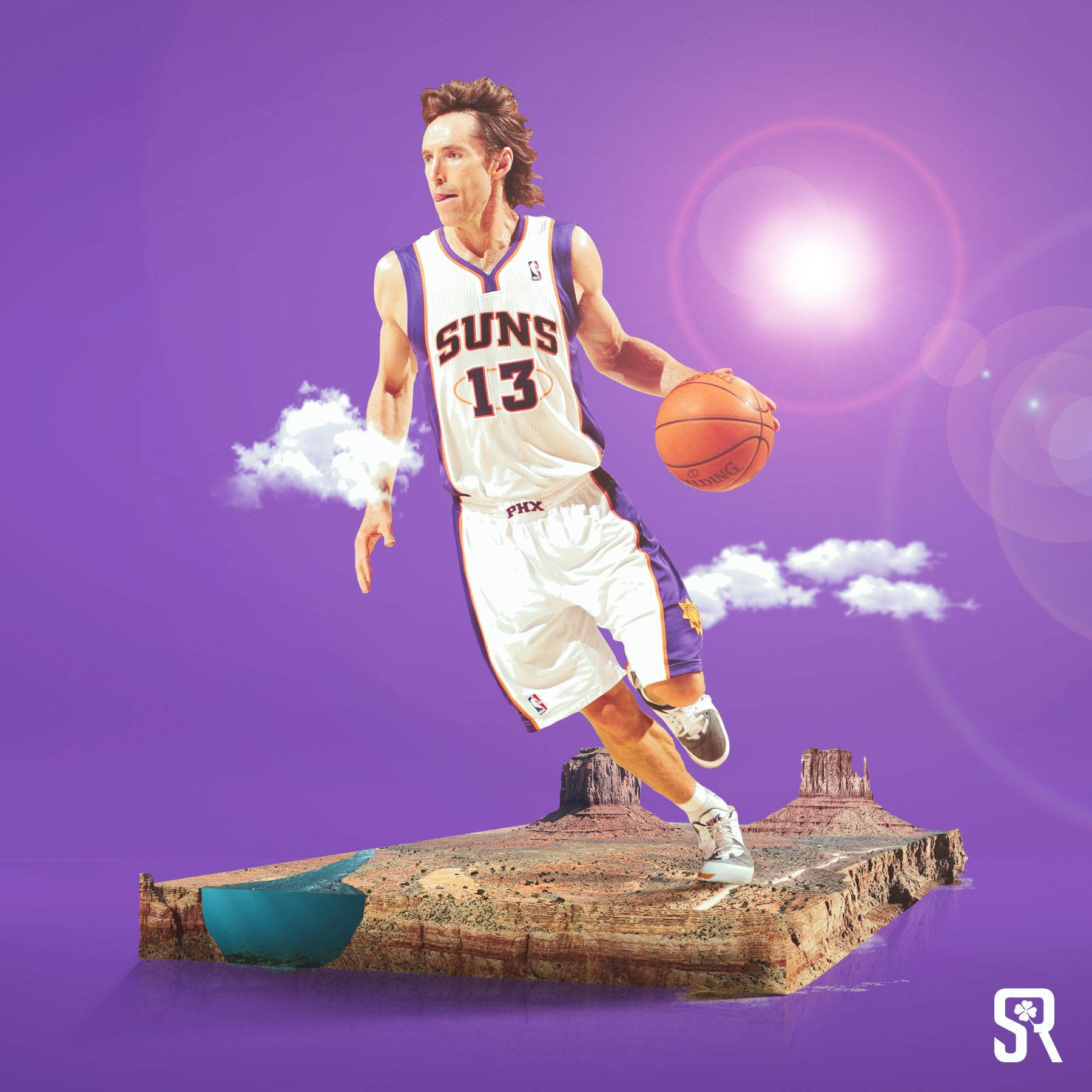 Steve Nash Purple Desert Graphic Art Wallpaper