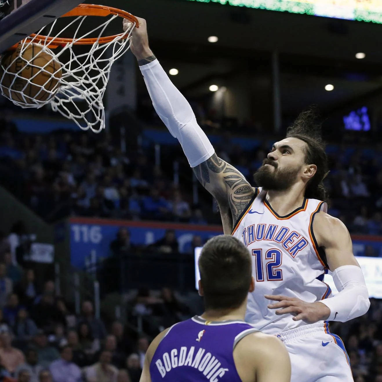 Steven Adams Oklahoma Thunder Slam Dunk Wallpaper