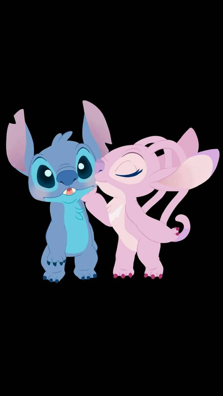 Stitch Angel Kiss Wallpaper