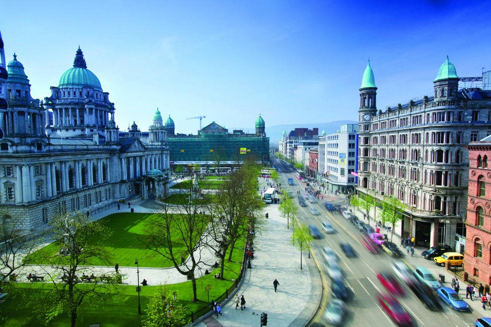 Stunning Night View Of Belford Street, Belfast Wallpaper