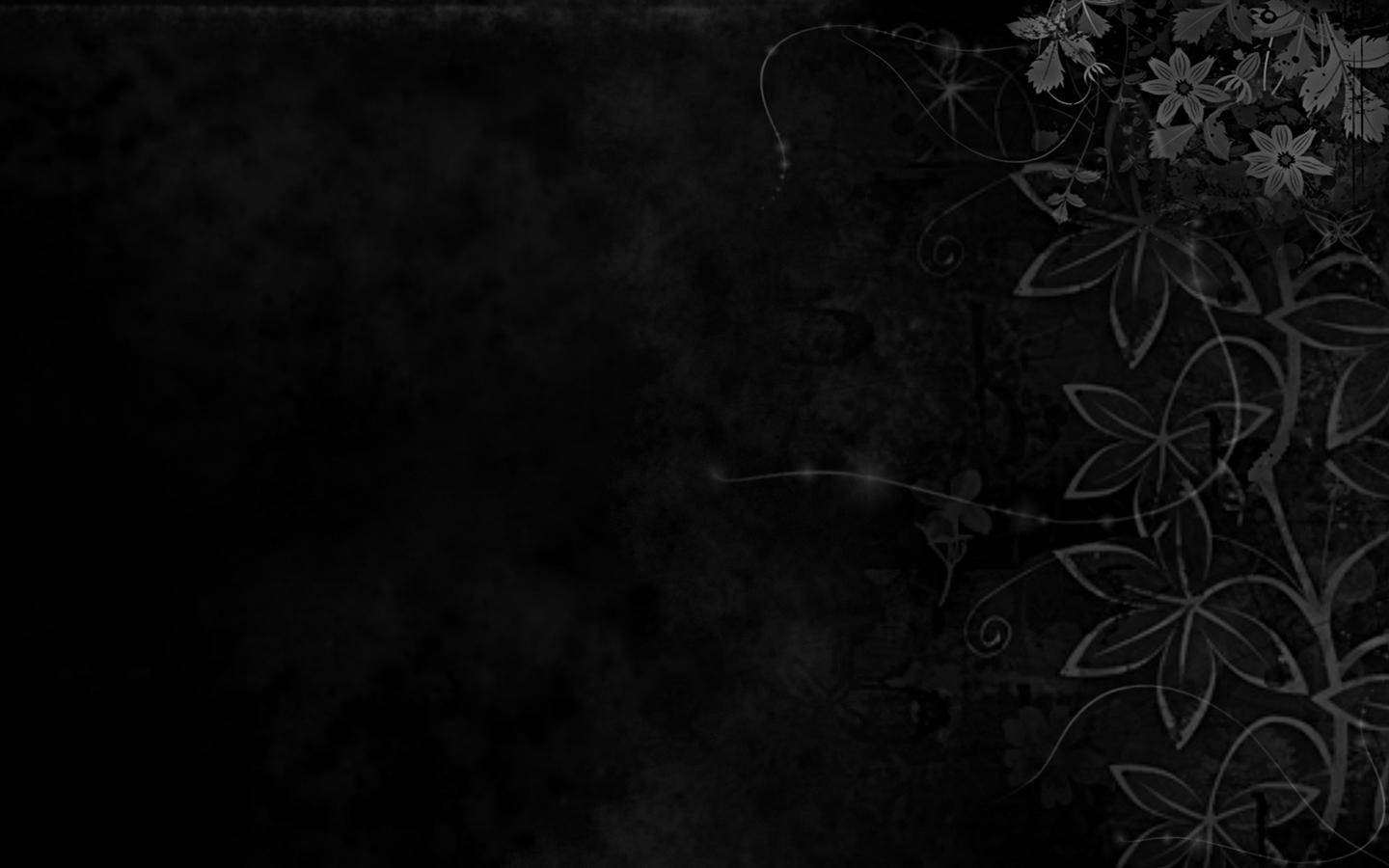 Stylish Black Flowers Wallpaper