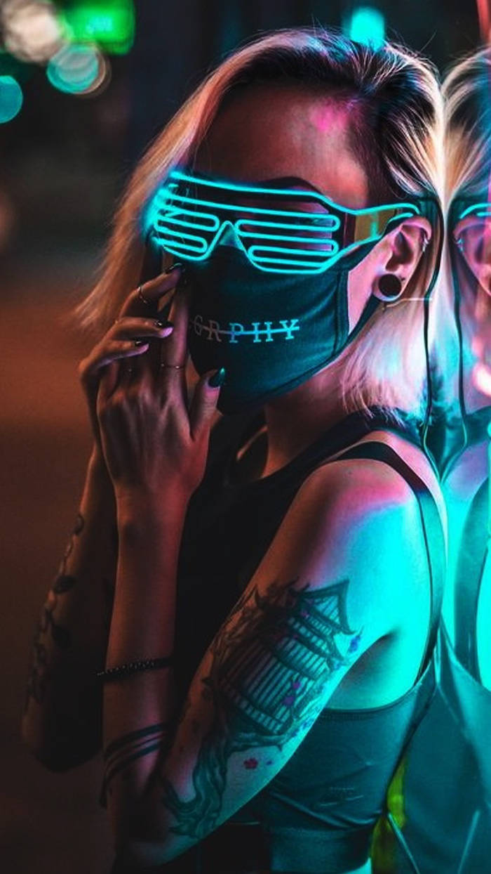 Stylish Cyberpunk Girl Wallpaper