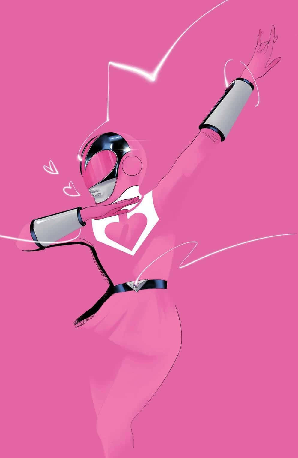 Stylized Pink Ranger Artwork Wallpaper