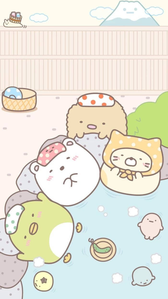 Sumikko Gurashi Hot Spring Wallpaper