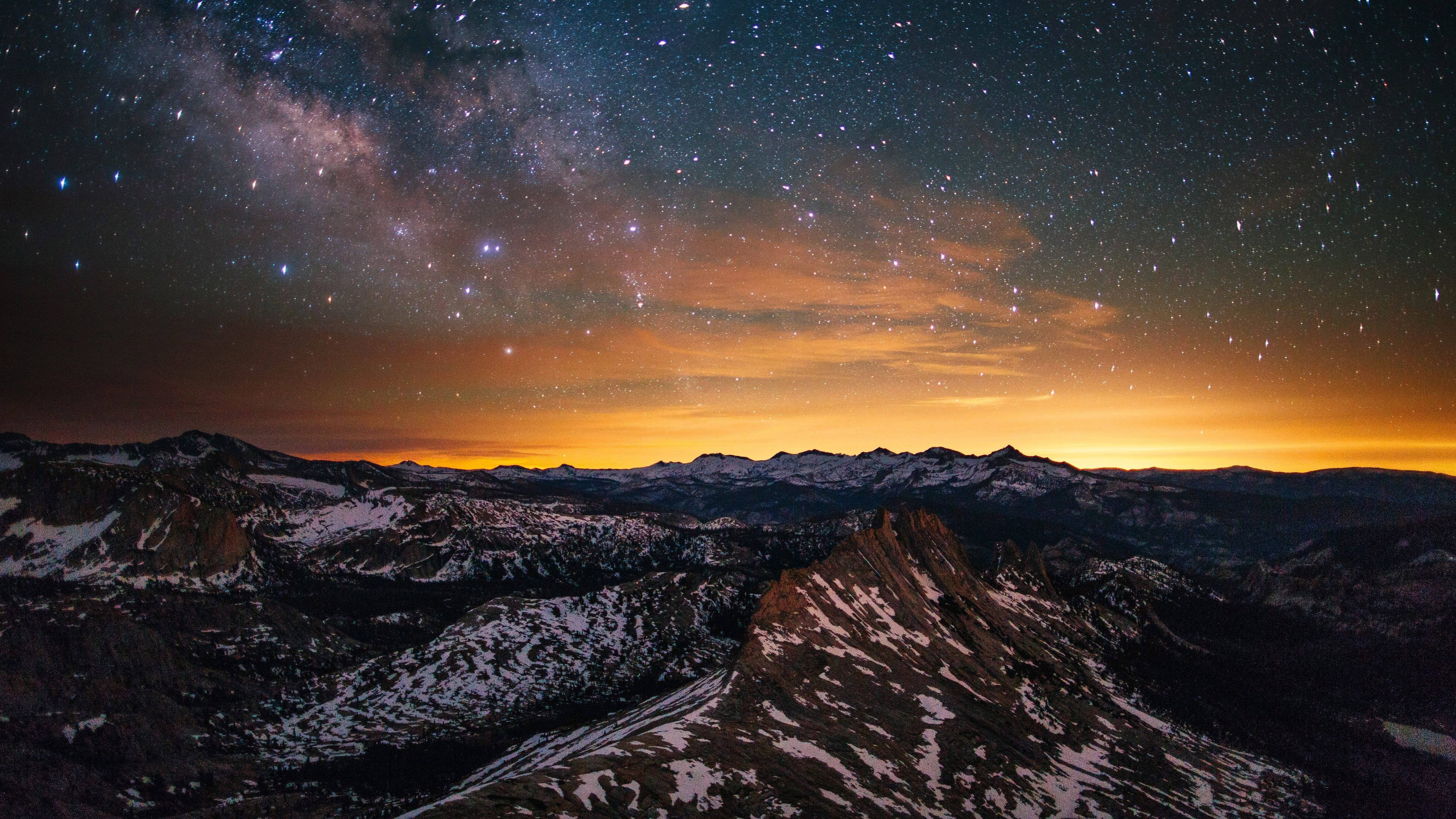 Sunrise Meets Starry Night In Awesome Hd Wallpaper