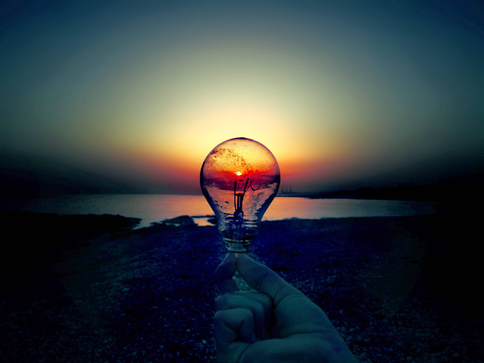 Sunset Light Bulb Wallpaper