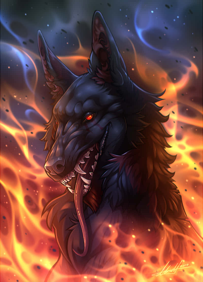 Super Cool Wolf Flames Wallpaper