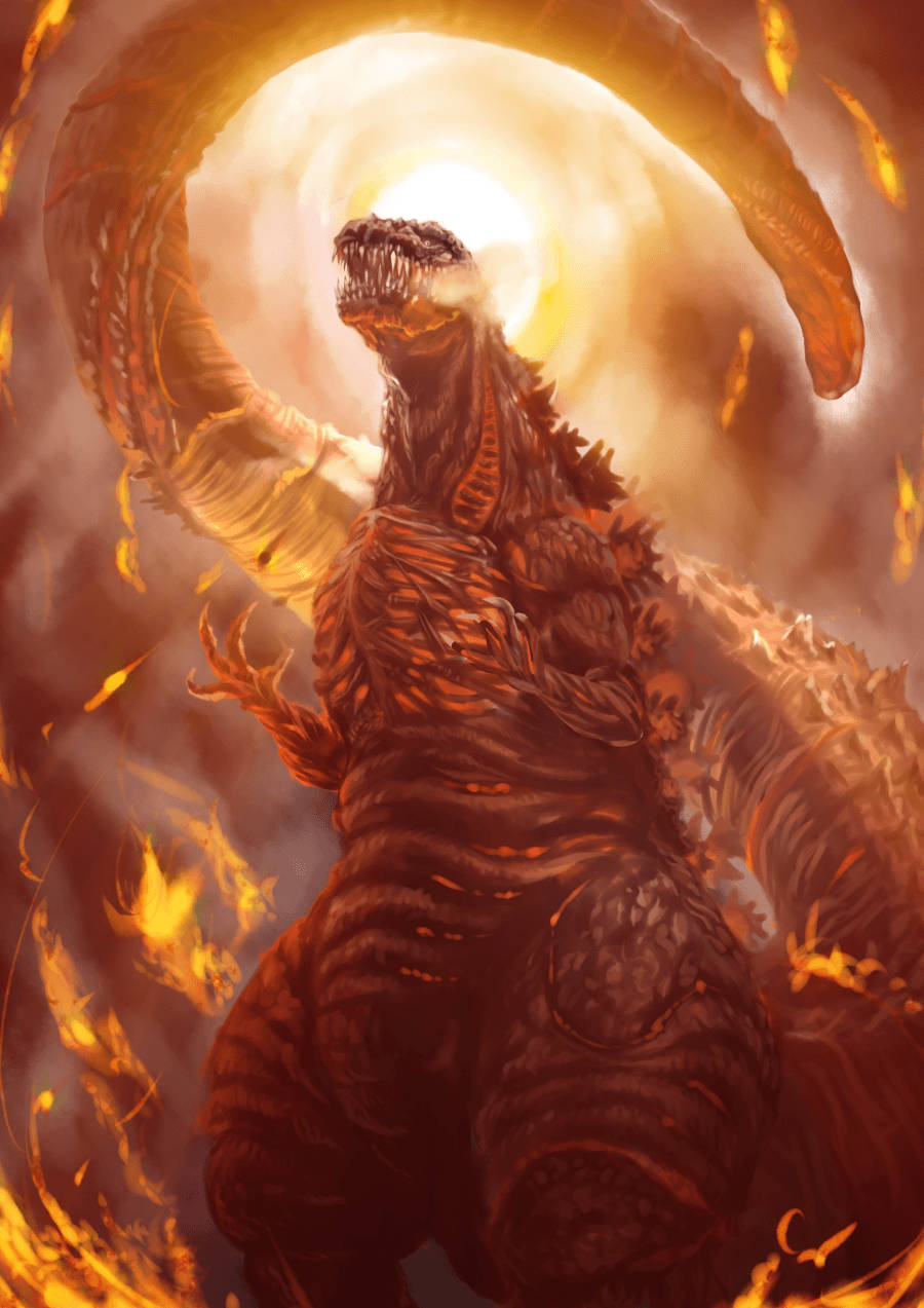 Supercharged Shin Godzilla On The Attack Wallpaper