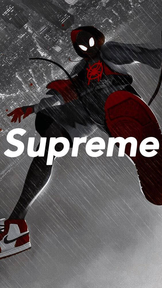 Superhero Supreme Miles Morales Grayscale Wallpaper