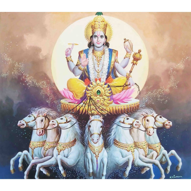 Surya Bhagwan Floating Chariot Wallpaper