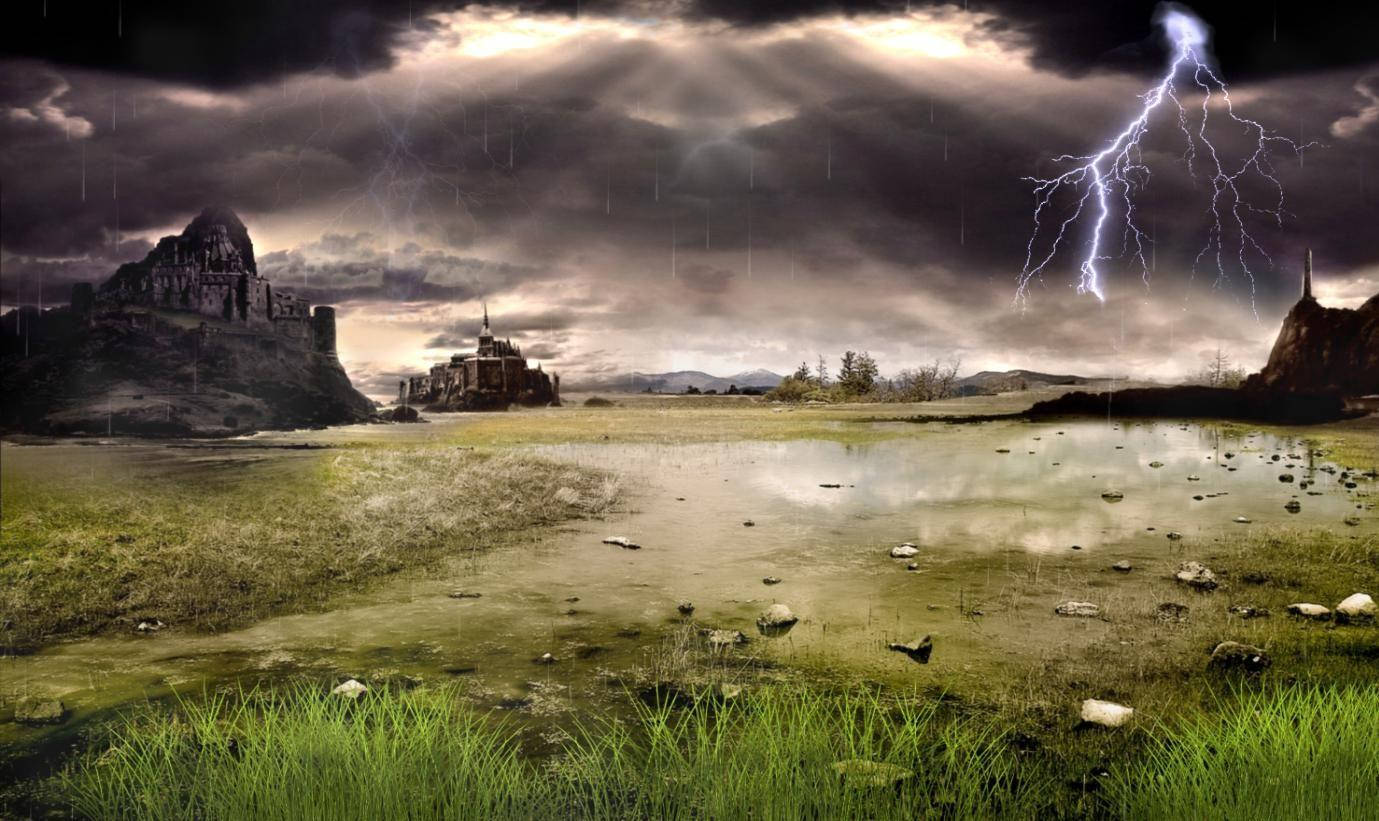 Swamp Thunderstorm Wallpaper