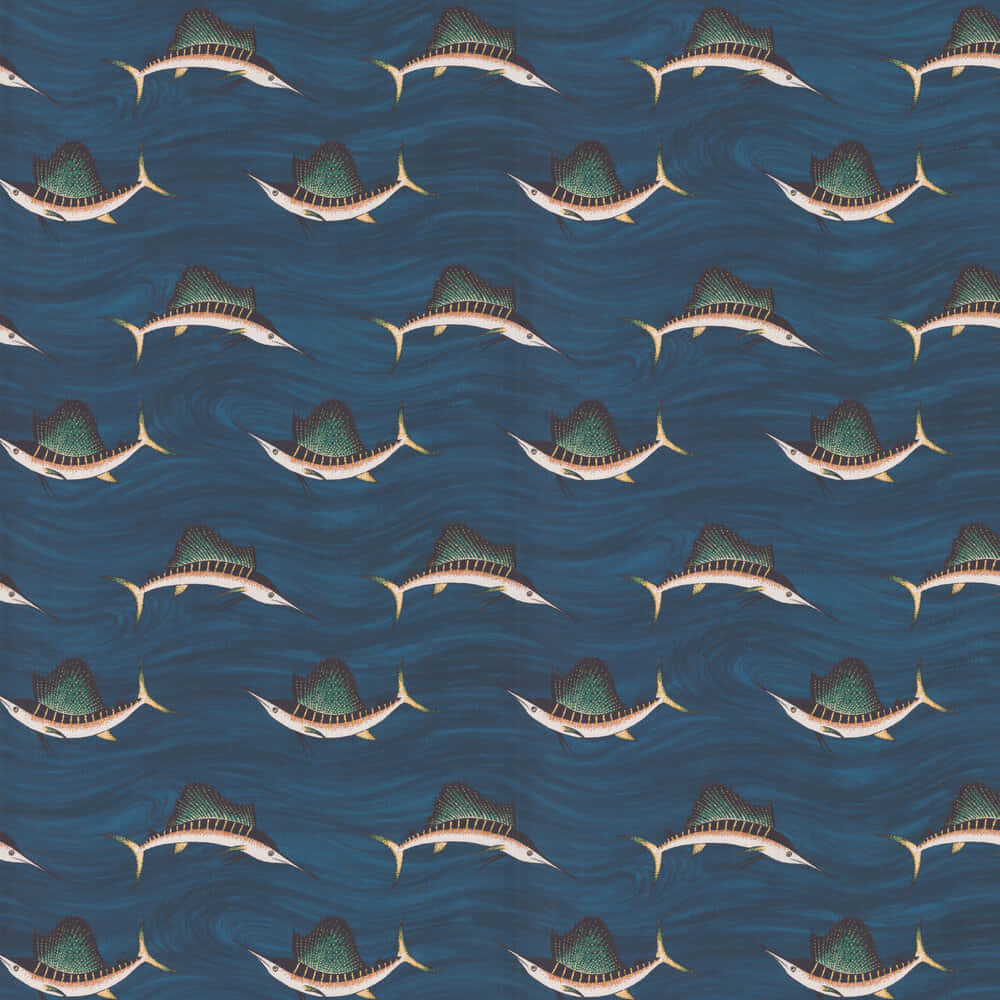 Swordfish Pattern Sea Background Wallpaper