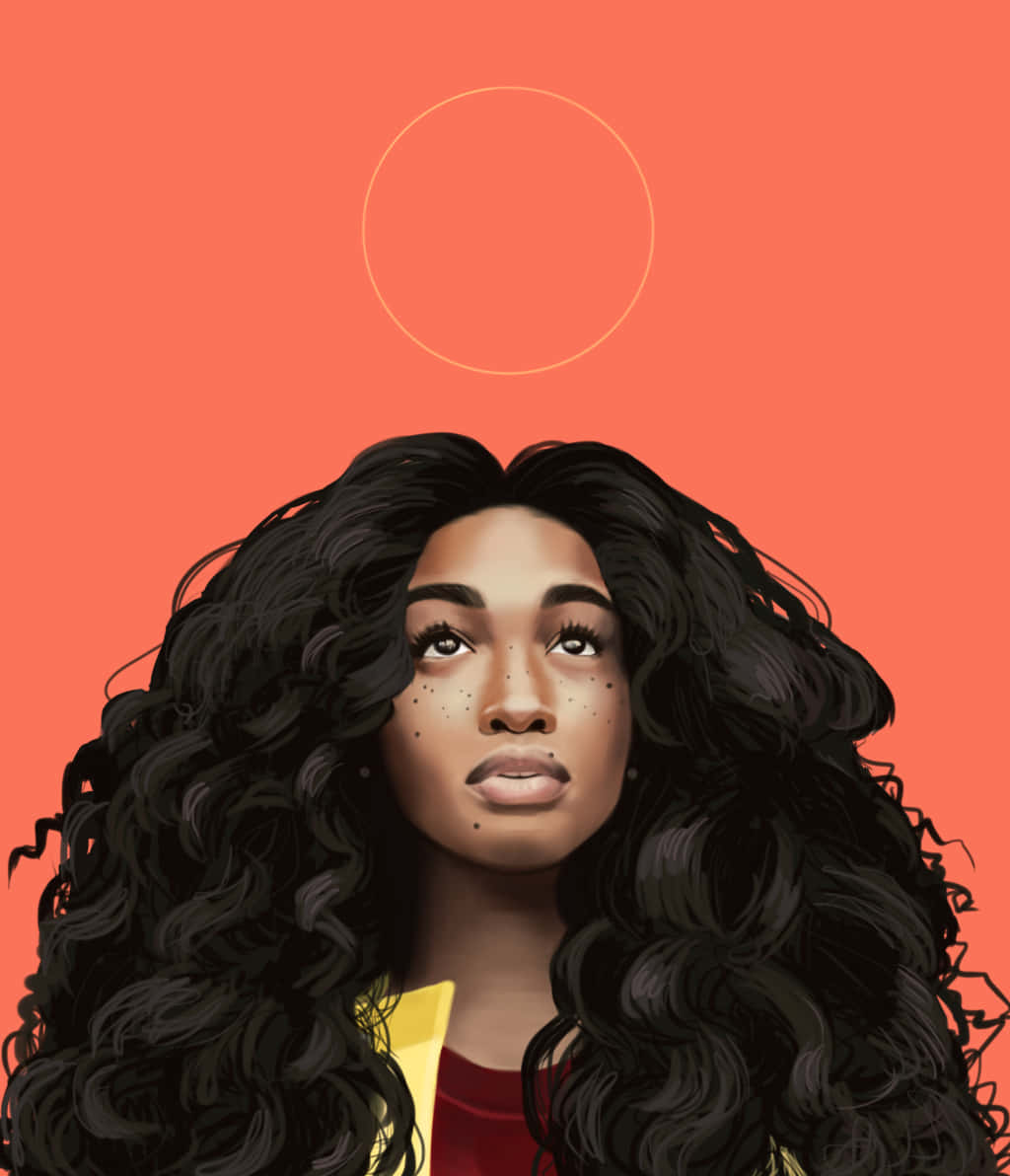 Sza Art Orange Aesthetic Wallpaper