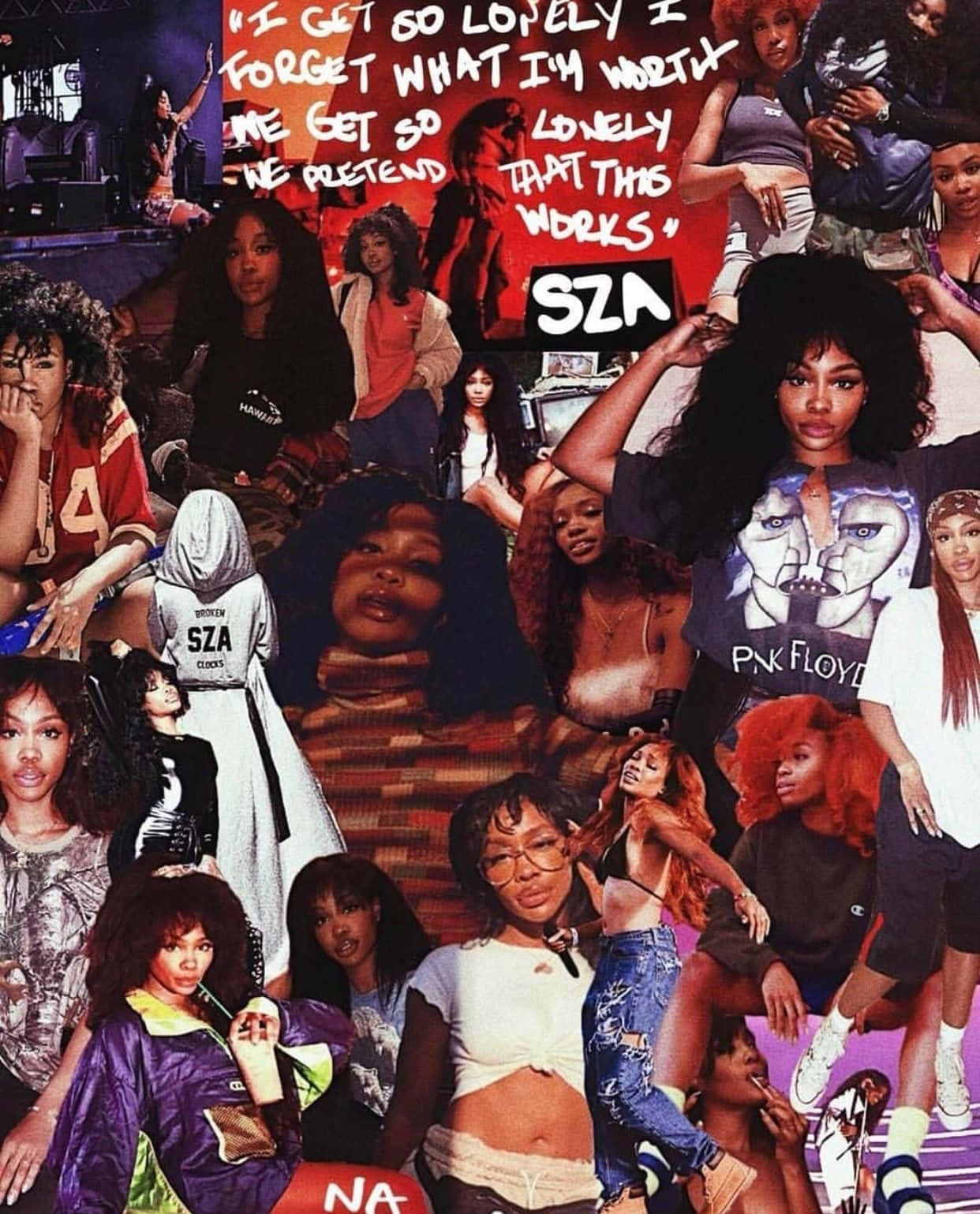 Sza Collage Aesthetic Wallpaper