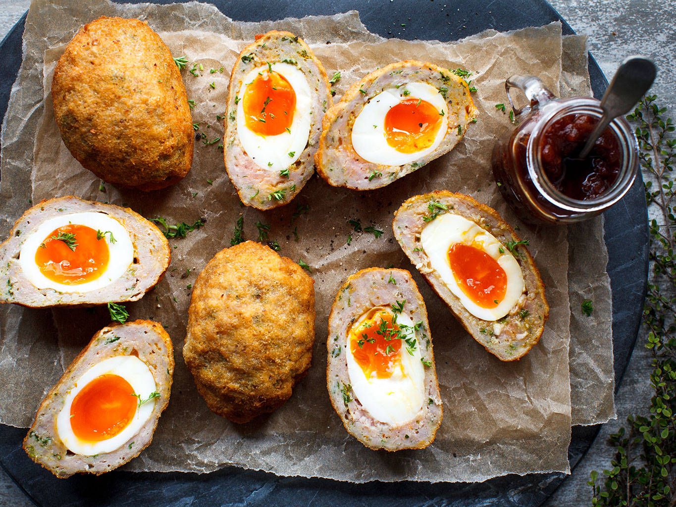 Tasty Traditional British Scotch Eggs Wallpaper