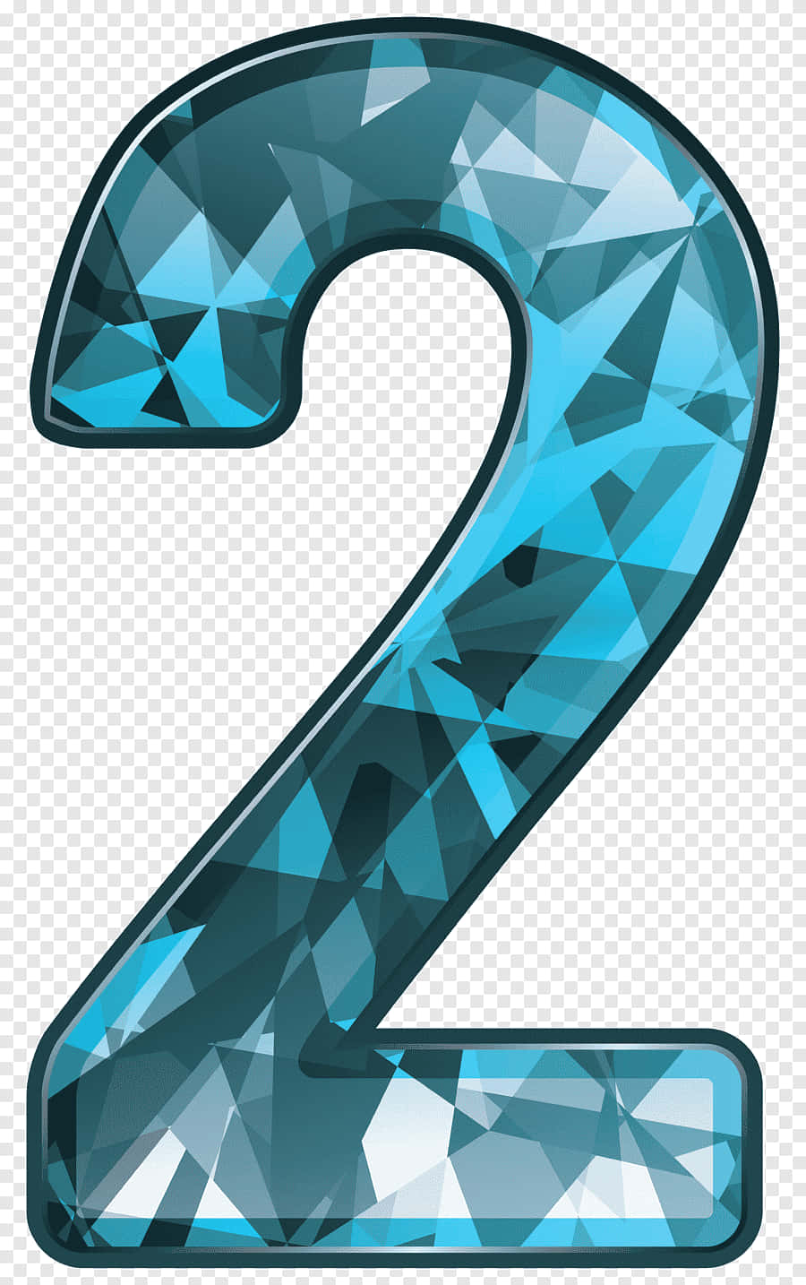 Teal Blue Crystal Number 2 Wallpaper