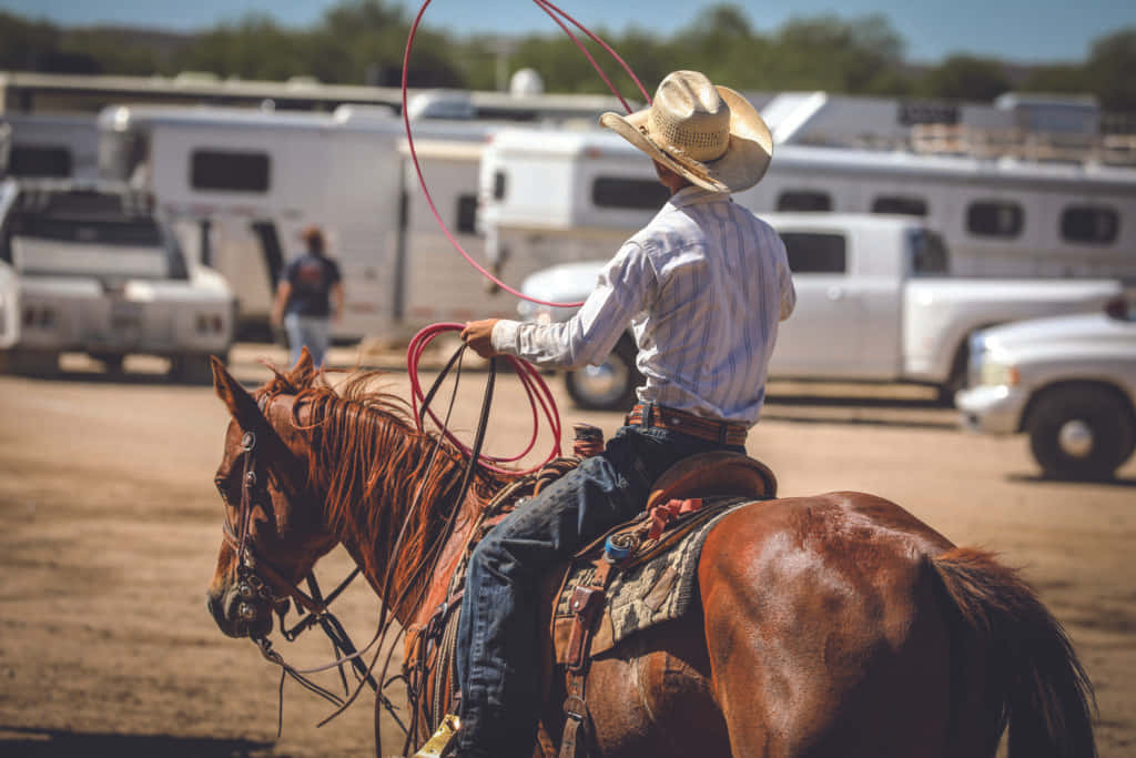 Team Roping With A Lasso Wallpaper