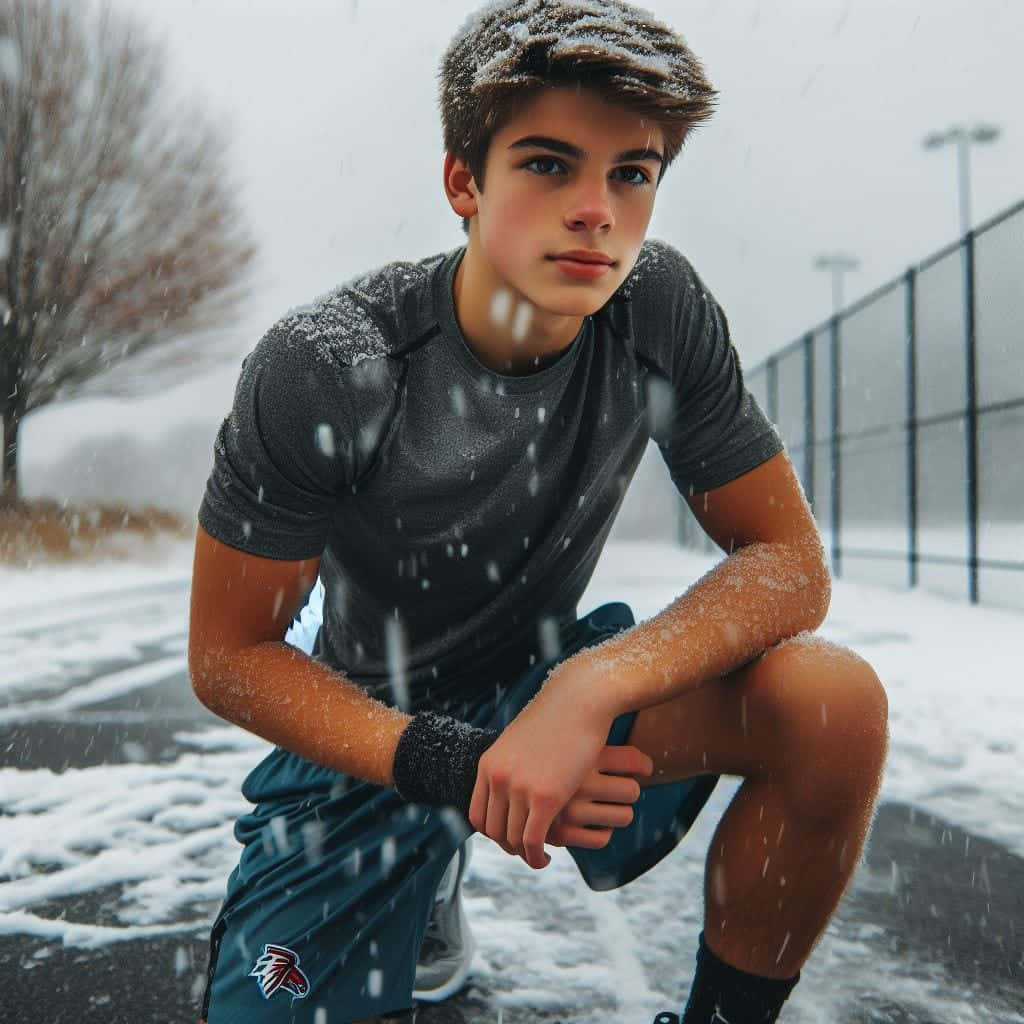 Teen Boy Snowy Sports Session Wallpaper