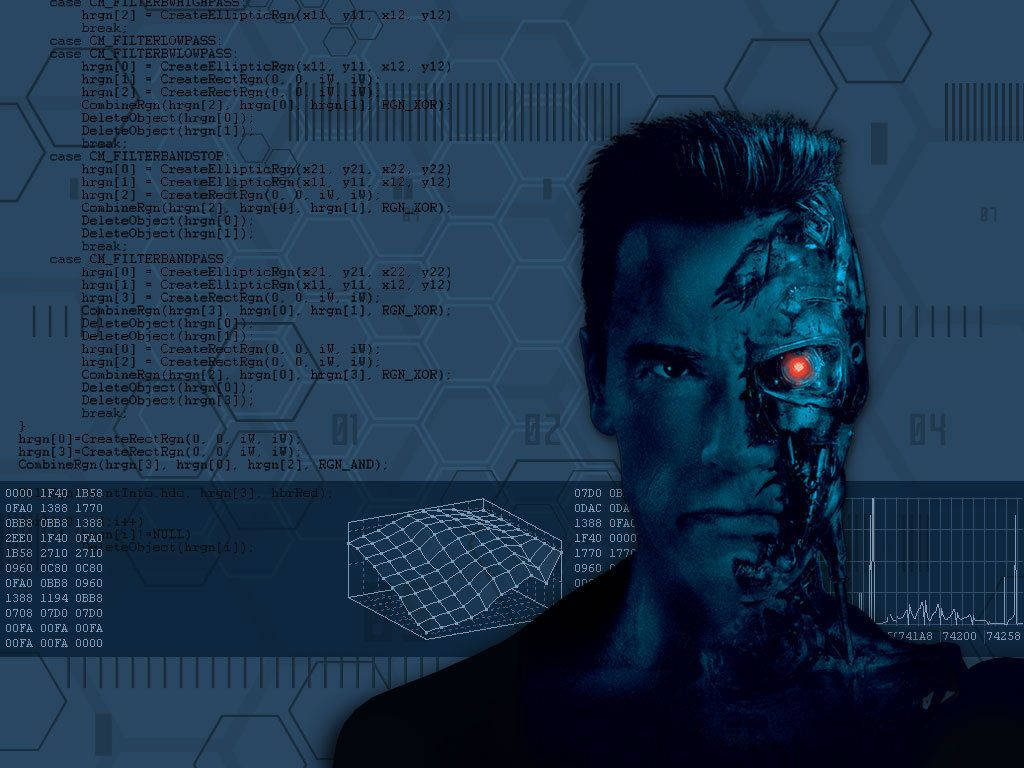 Terminator Blue Art Wallpaper