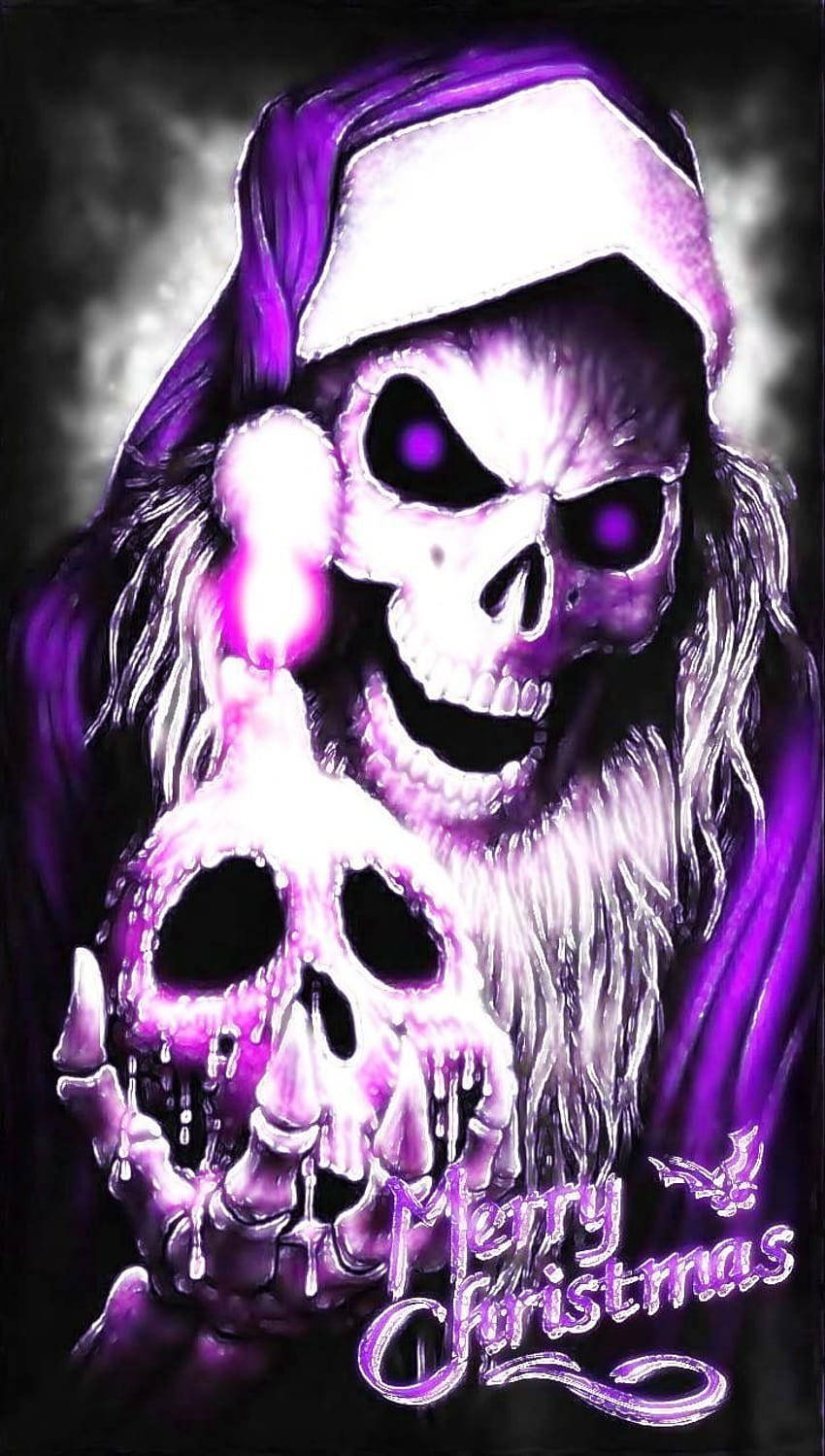 Terrifying Santa Visiting For Gothic Christmas Wallpaper