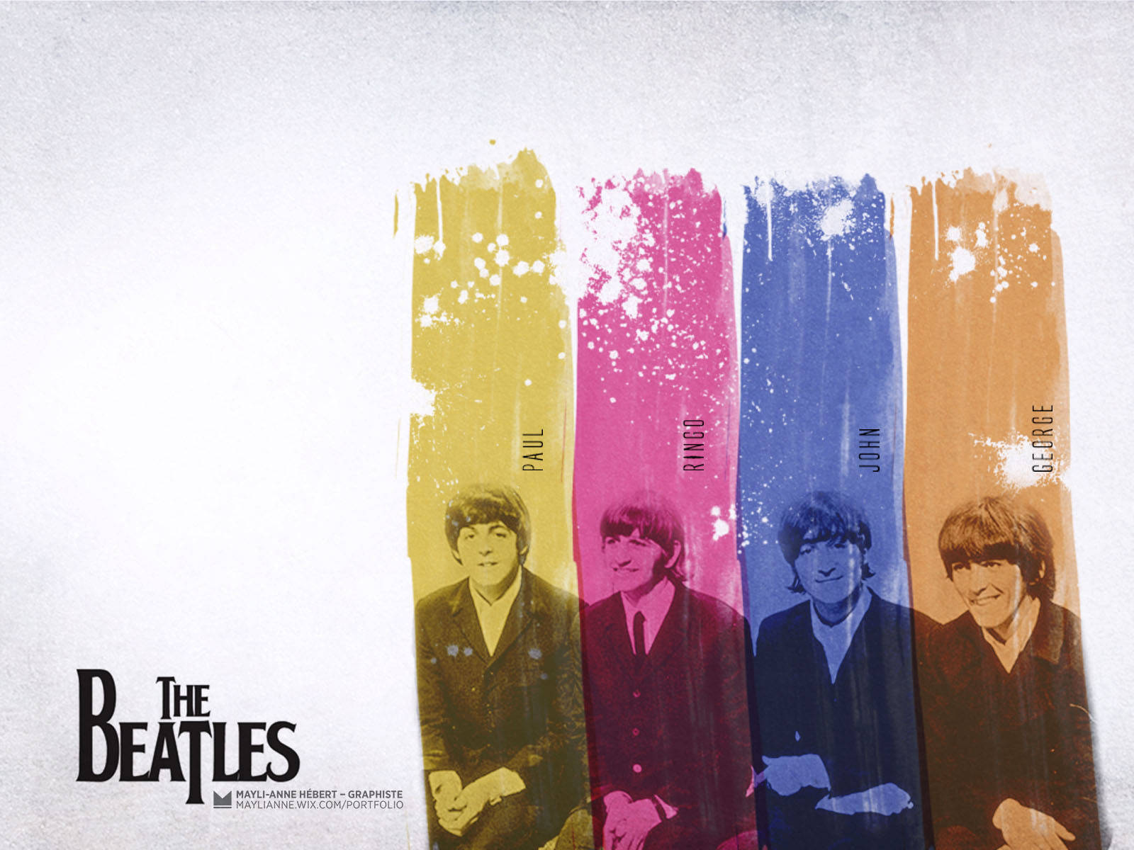 The Beatles Colorful Wallpaper