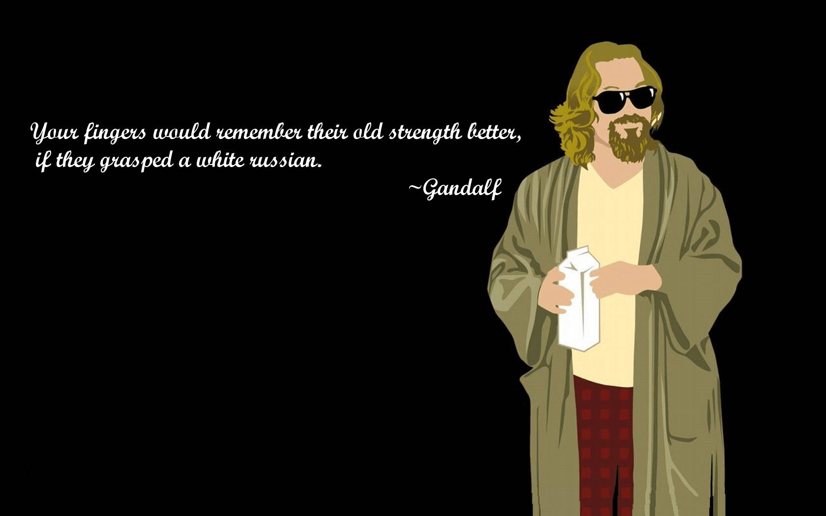 The Big Lebowski The Dude Gandalf Quote Art Wallpaper