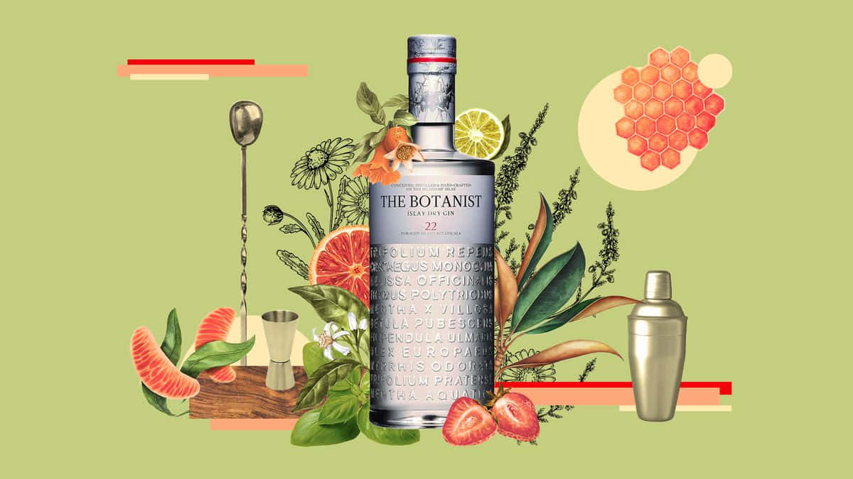 The Botanist Islay Dry Gin Alcoholic Drink Digital Art Wallpaper