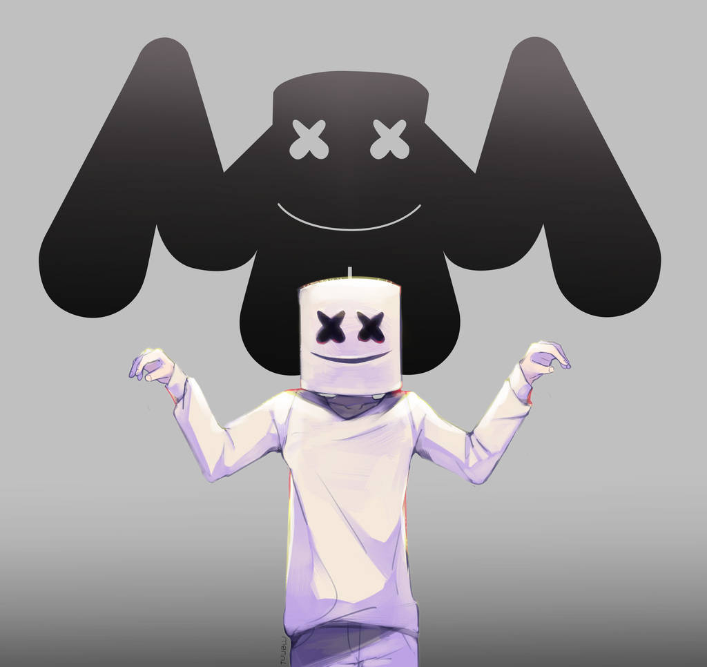 The Bright Colourful Logo Of Marshmello Wallpaper