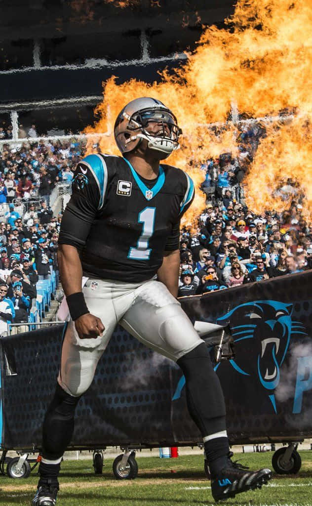 The Carolina Panthers' Cam Newton Celebrates A Touchdown Wallpaper