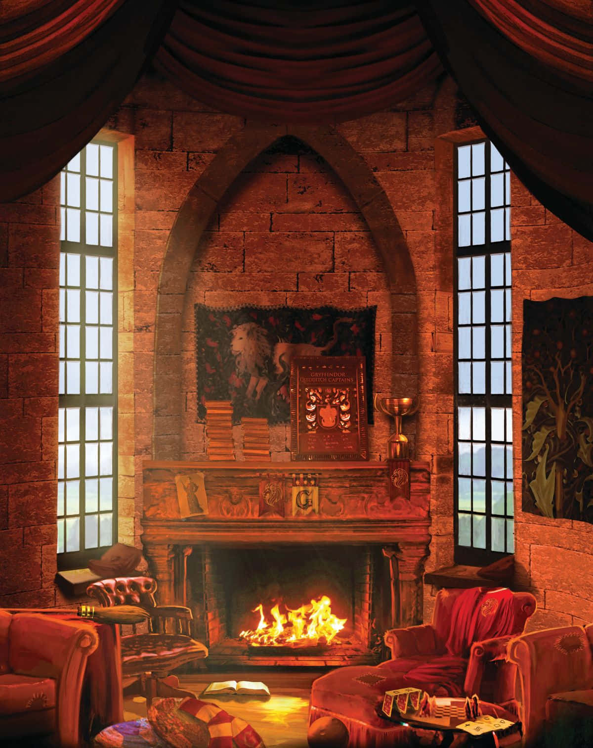 The Cast Of Harry Potter And The Philosopher's Stone Representing The House Of Gryffindor Wallpaper