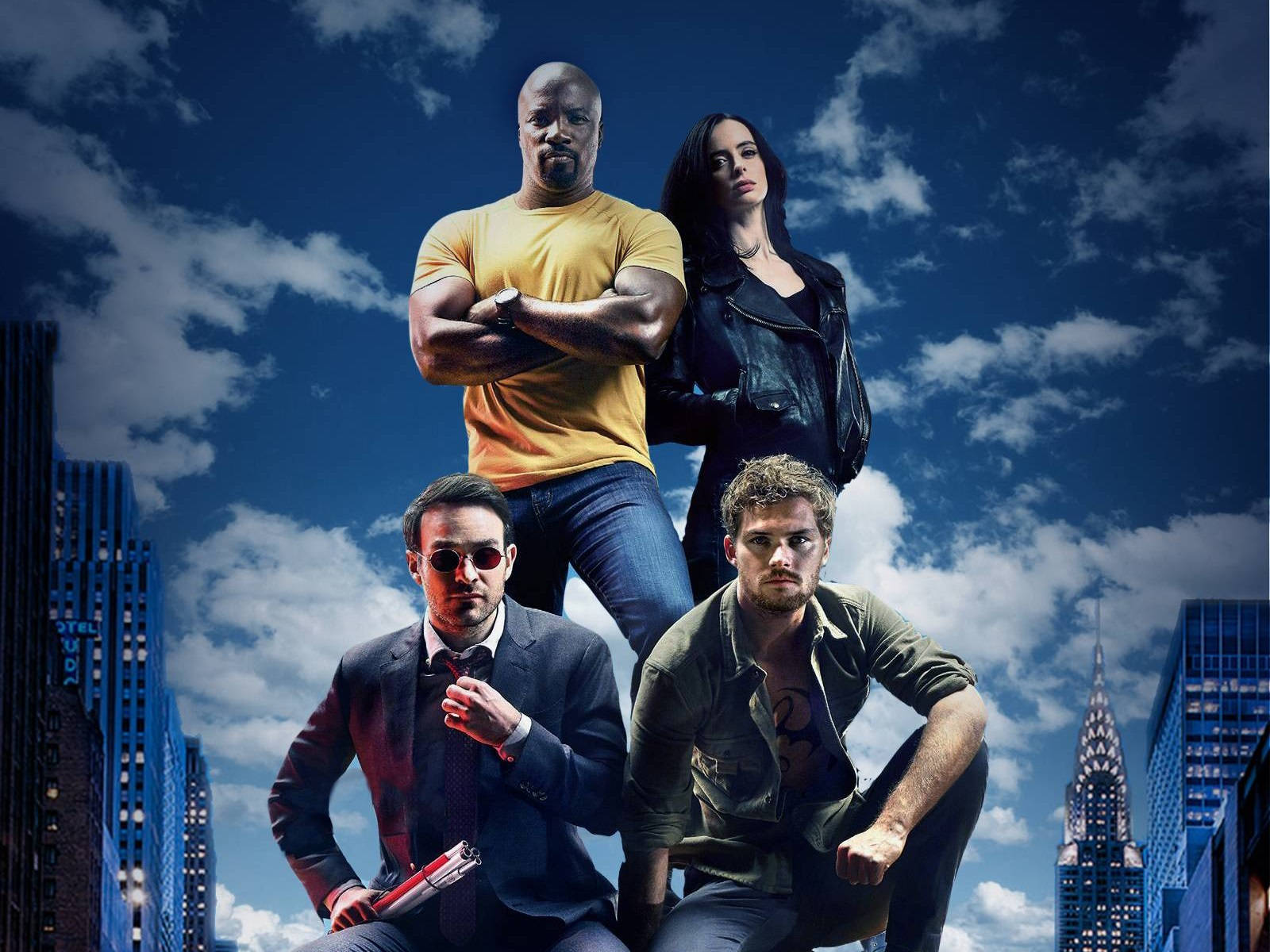 The Defenders Superhero Characters Wallpaper